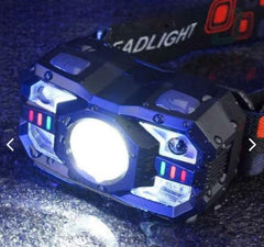 LINTERNA FRONTAL C/SENSOR DE MOVIMIENTO— Ilumina tus Aventuras!