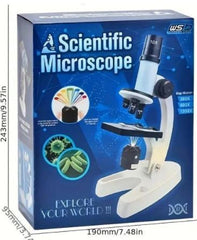 KIT MICROSCOPIO COMPUESTO C/LUZ - Ciencia y Curiosidad en Manos Pequeñas.