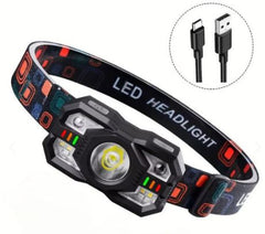 LINTERNA FRONTAL C/SENSOR DE MOVIMIENTO— Ilumina tus Aventuras!